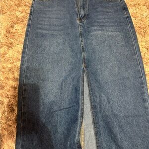 SHEIN Blue Denim Midi Skirt